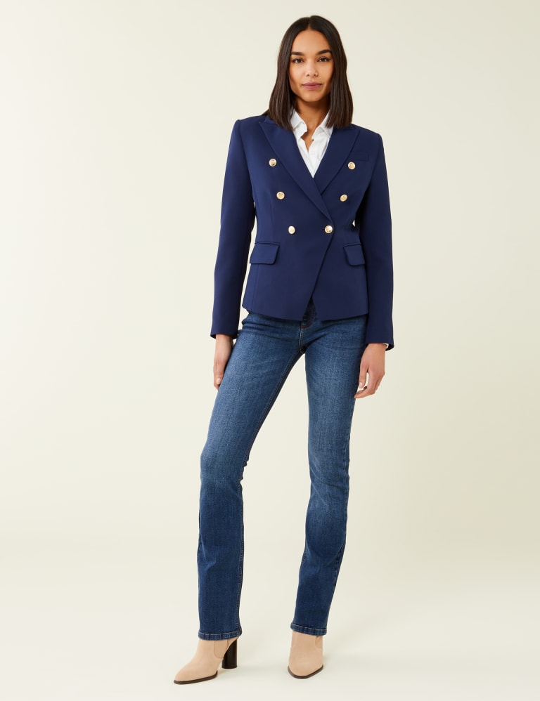 Womens navy blue double breasted blazer with gold buttons hotsell