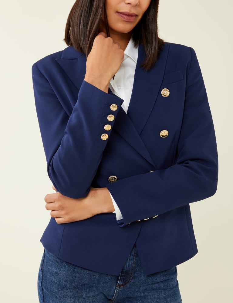 Double breasted blue blazer gold buttons clearance