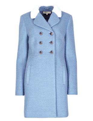 Double Breasted Borg Collar Coat with Wool | Limited Edition | M&S