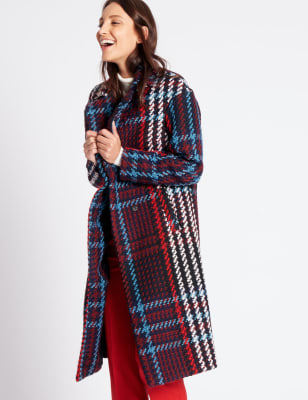 Marks and spencer checked on sale coat