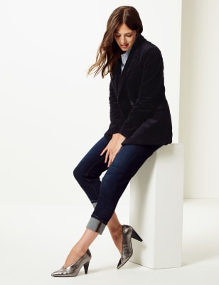 womens black corduroy blazer