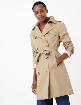 camel double breasted trench coat