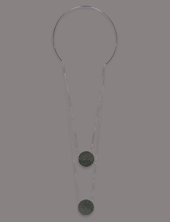 Double Circle Drop Necklace Image 1 of 2