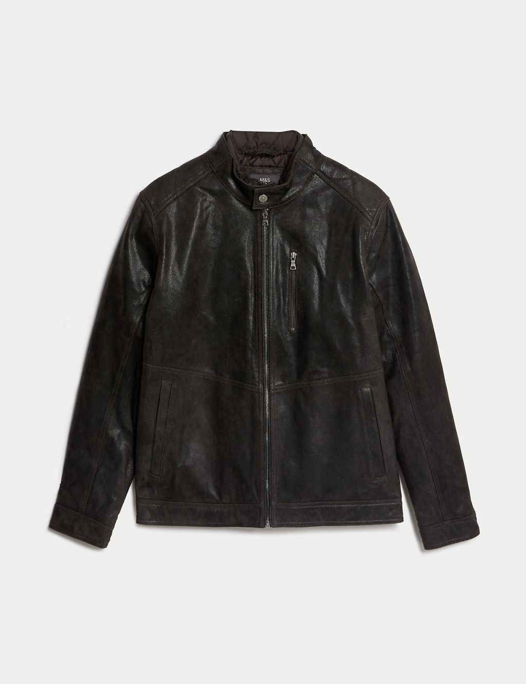 Double Collar Quilted Leather Jacket | M&S Collection | M&S