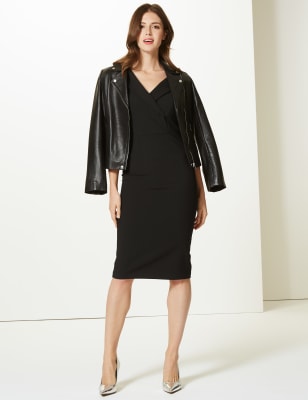 m&s double crepe bodycon dress