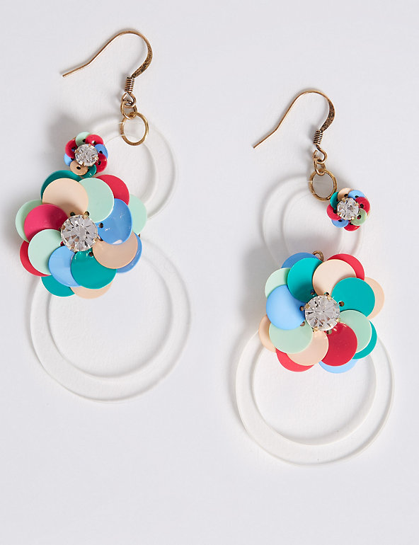 Double Floral Drop Earrings Image 1 of 2