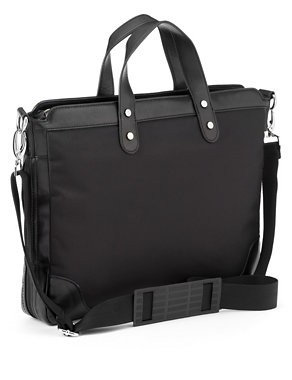 Double Handle Panelled Laptop Bag Image 2 of 5