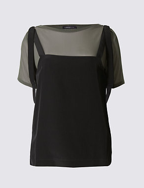 Double Layer Cami Sheer T-Shirt Image 2 of 4
