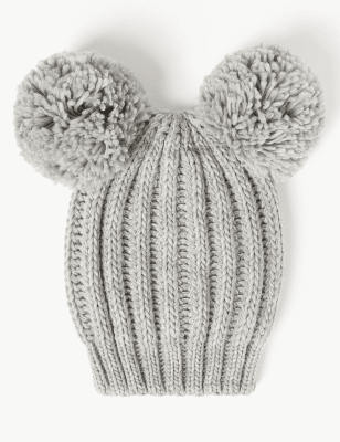 Double Pom Beanie Hat M S Collection M S