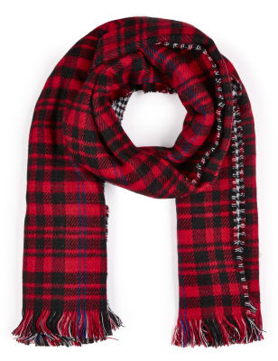 Red and black clearance checkered scarf