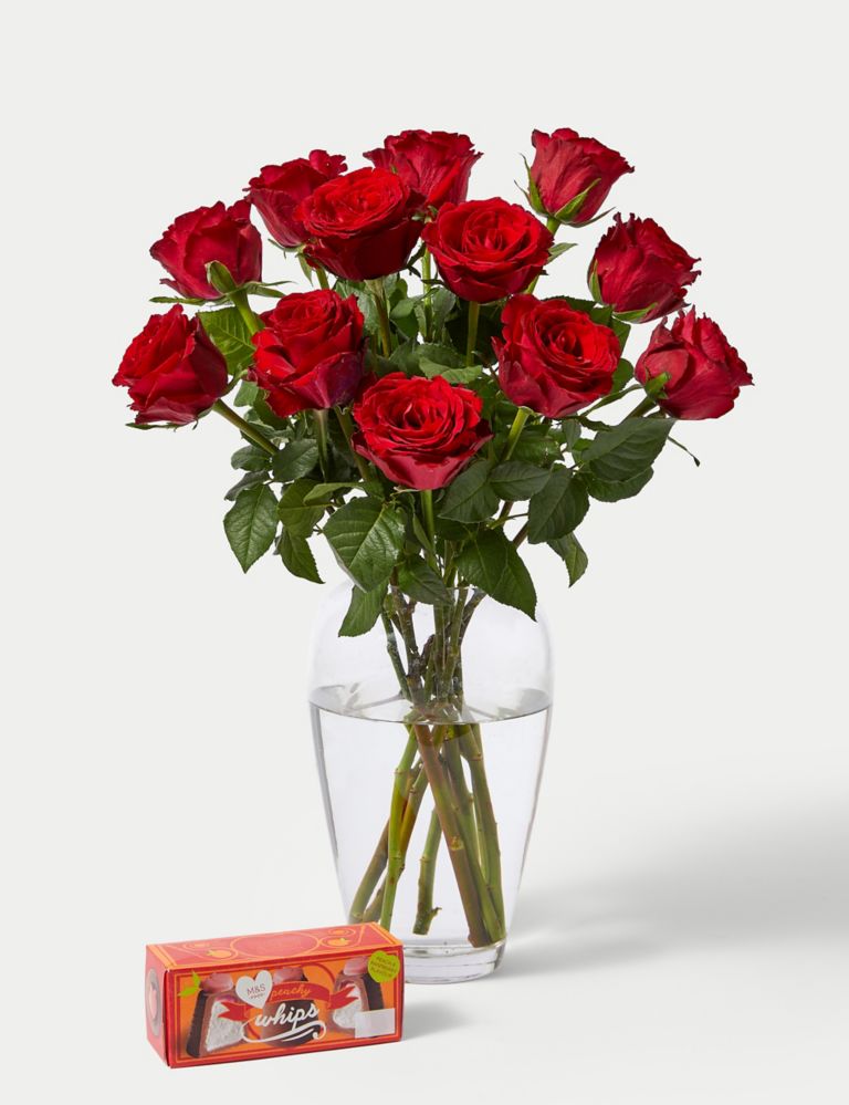 Dozen Red Rose Bouquet & Chocolate Gift 3 of 6