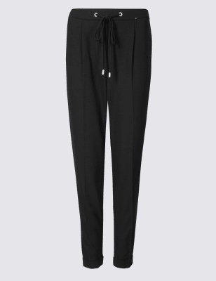 black crepe joggers