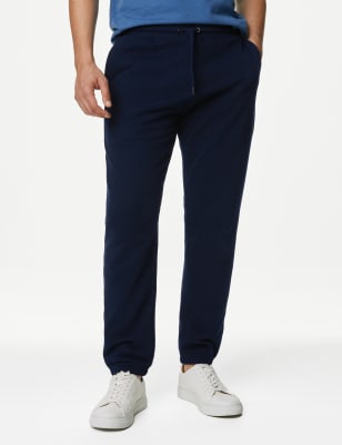 Drawstring Pure Cotton Fleece Lined Joggers, M&S Collection