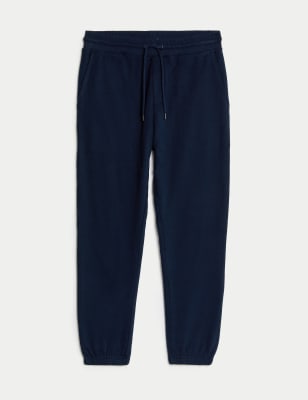 Drawstring Pure Cotton Fleece Lined Joggers, M&S Collection