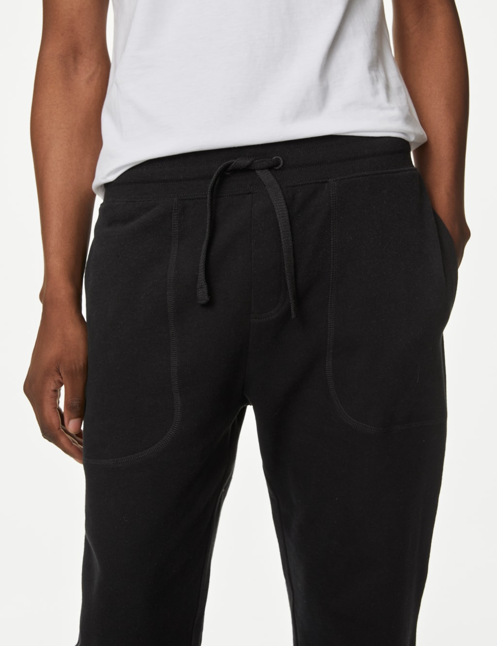 Drawstring Pure Cotton Straight Leg Joggers 4 of 5