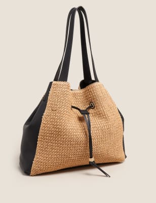 Drawstring best sale straw bag