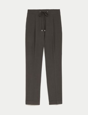 Drawstring Tapered Ankle Grazer Trousers Image 2 of 5