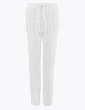 Drawstring Tapered Ankle Grazer Trousers Image 2 of 5