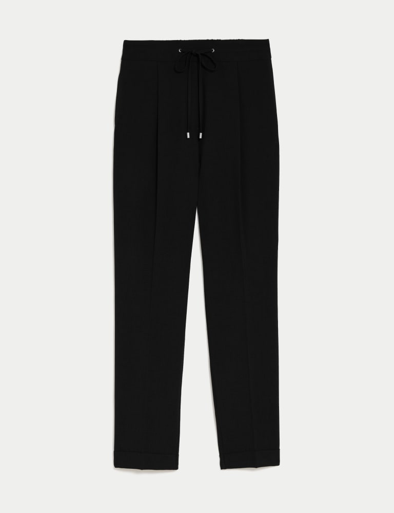 Drawstring Tapered Ankle Grazer Trousers, M&S Collection