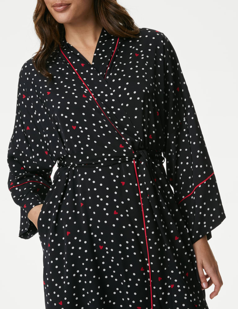 Dream Satin Polka Dot Dressing Gown M S Collection M S