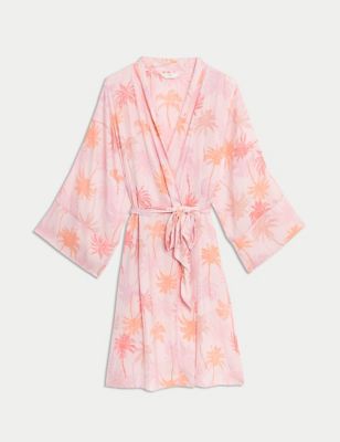 Dream Satin™ Printed Kimono Wrap Image 2 of 5