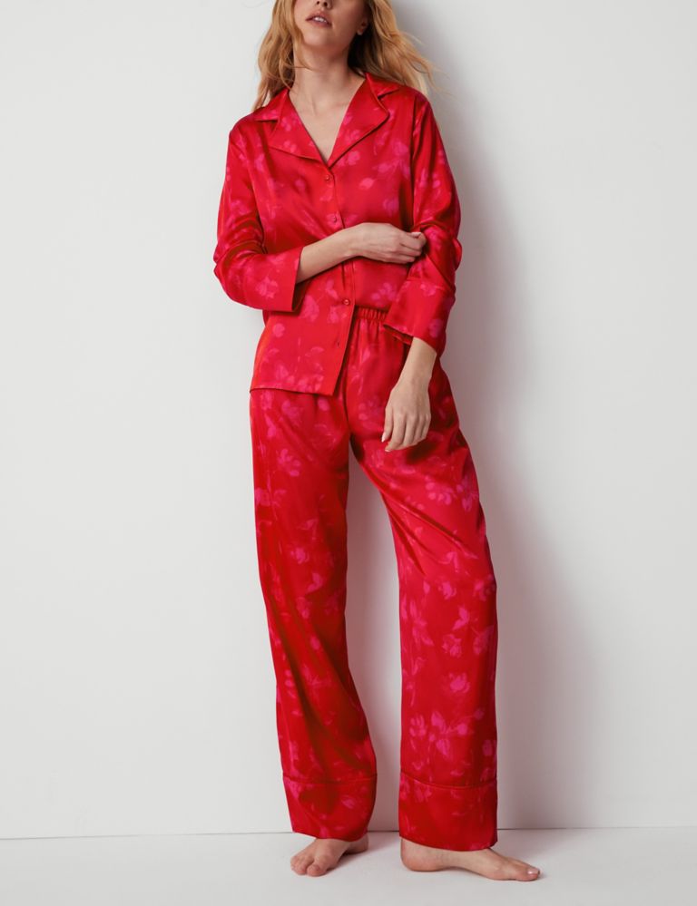 Pink 4-Piece Multi-Floral Print Pyjama Set