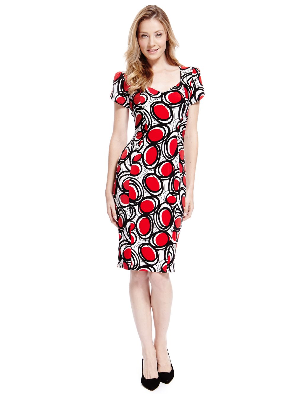 Drop A Dress Size Scratchy Spotted Shift Dress with Secret Support™ 2 of 4