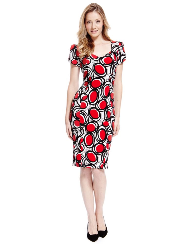 Drop A Dress Size Scratchy Spotted Shift Dress with Secret Support™ 1 of 4