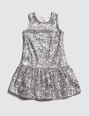 Drop Waist Sequin Embellished Dress (5-14 Years) Image 2 of 3