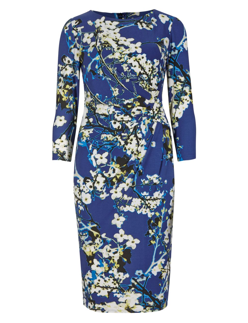 Drop a Dress Size Side Pleated Floral Shift Dress | M&S Collection | M&S