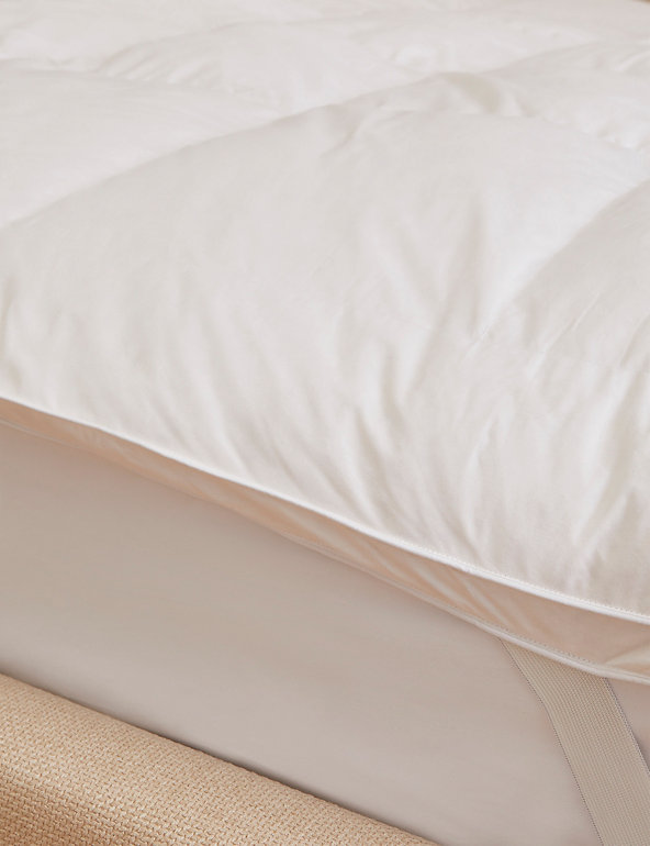 White 4 in Down and Duck Feather Mattress Topper/Pad Cotton Cover Full Size 