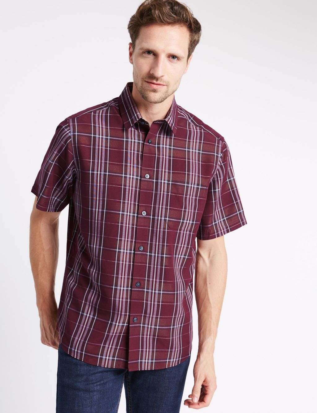 Easy Care Checked Shirt with Pocket 3 of 3