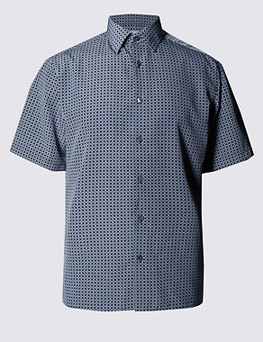 Easy Care Geometric Print Shirt with Pocket Image 2 of 4