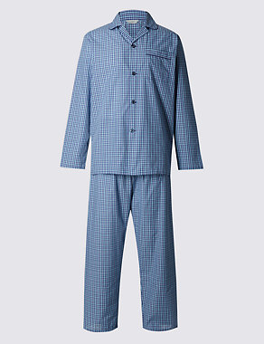 Easy Care Mini Checked Pyjamas Image 2 of 4