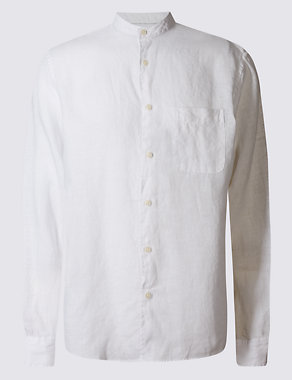 Easy Care Pure Linen Shirt with Pocket Image 2 of 4