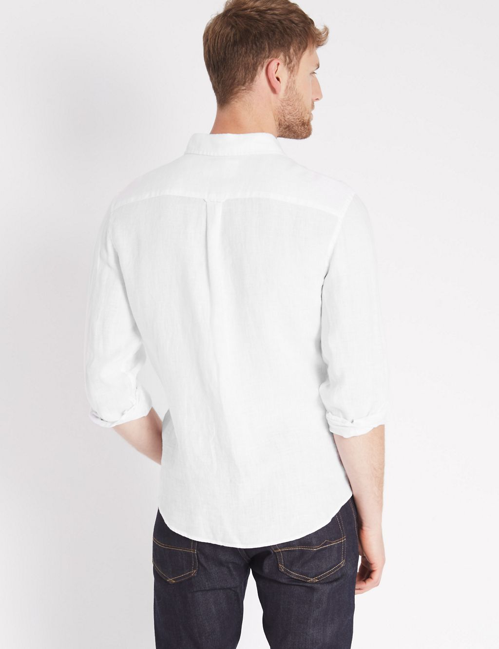 Easy Care Pure Linen Shirt with Pocket 2 of 4