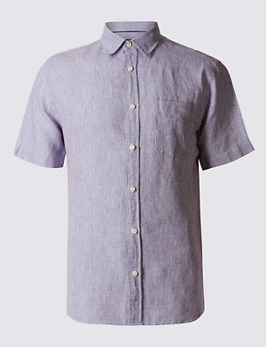 Easy Care Pure Linen Slim Fit Shirt Image 2 of 3