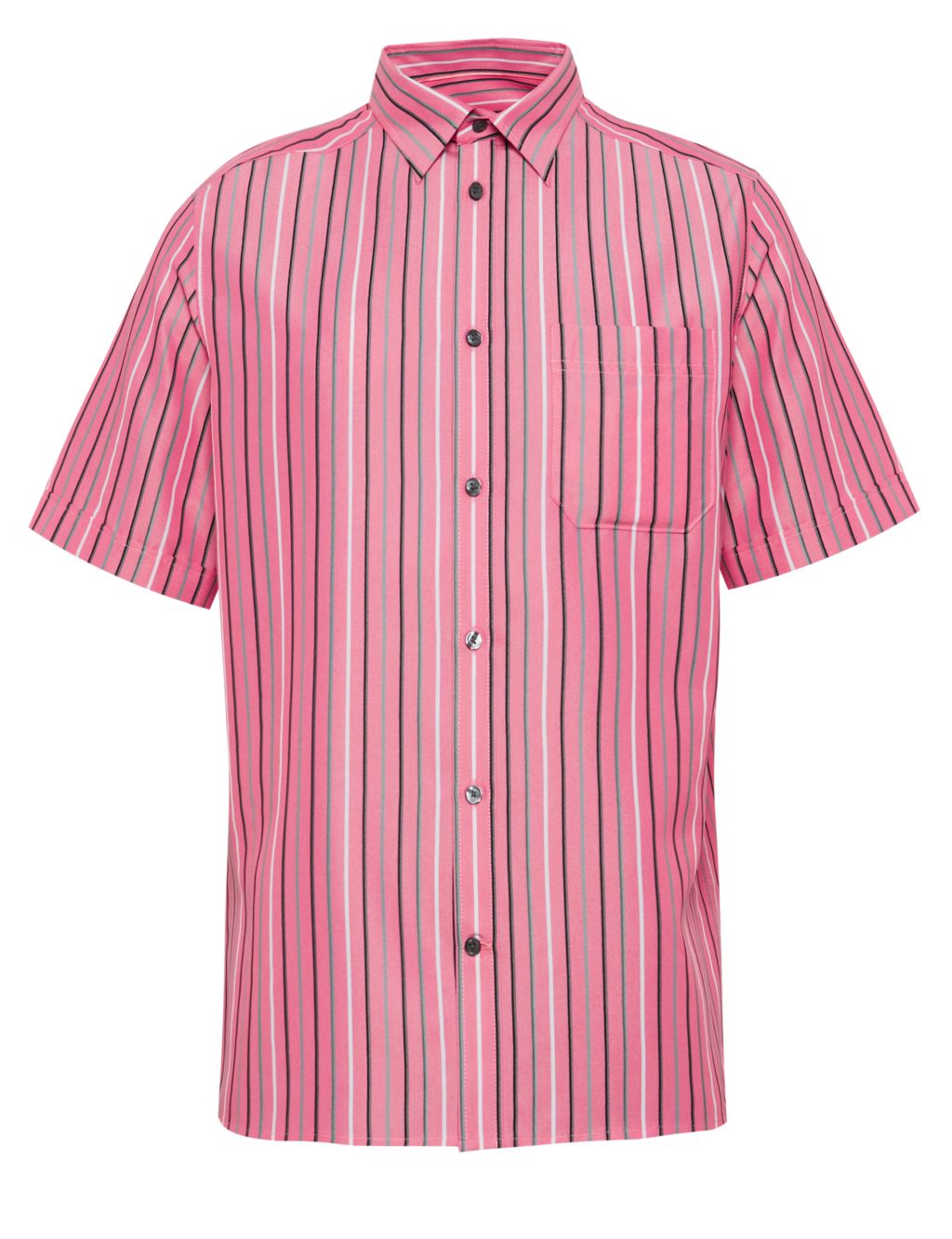 Easy Care Soft Touch Classic Collar Striped Shirt with Modal 1 of 4
