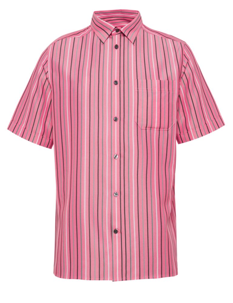 Easy Care Soft Touch Classic Collar Striped Shirt with Modal 2 of 4