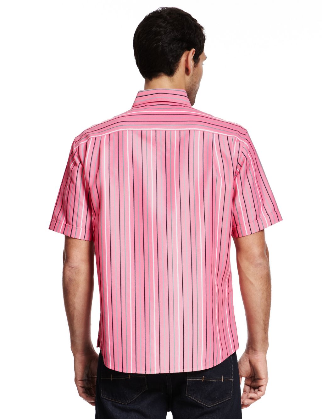 Easy Care Soft Touch Classic Collar Striped Shirt with Modal 4 of 4