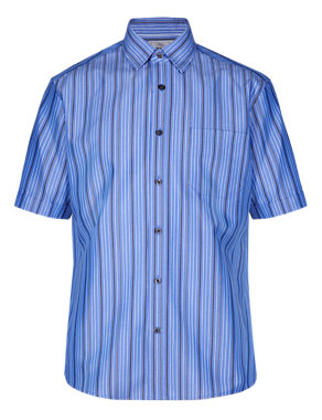 Easy Care Soft Touch Dobby Striped Shirt with Modal Image 2 of 5