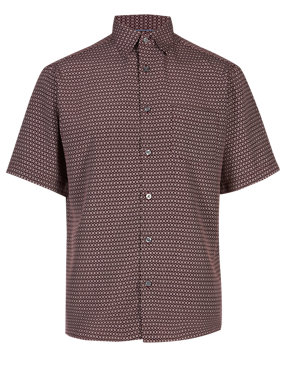 Easy Care Soft Touch Geometric Print Shirt Image 2 of 3