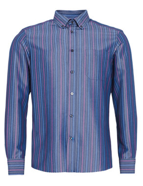 Easy Care Soft Touch Striped Shirt Image 2 of 5
