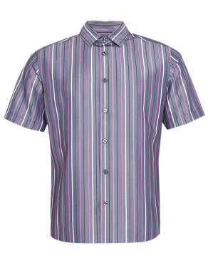 Easy Care Soft Touch Striped Shirt Image 2 of 4