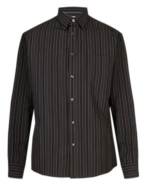 Easy Care Soft Touch Striped Shirt with Modal Image 2 of 4