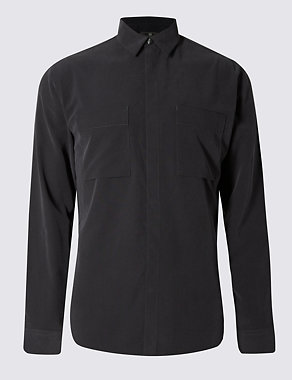 Easy Care Tailored Fit Shirt with Pockets Image 2 of 4