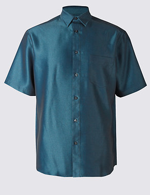 Easy Care Textured Shirt with Pocket Image 2 of 3