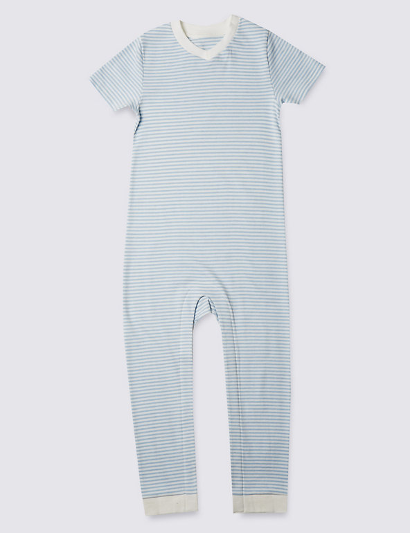 Easy Dressing Blue Pure Cotton Sleeping Suit (3-8 Years) Image 1 of 2