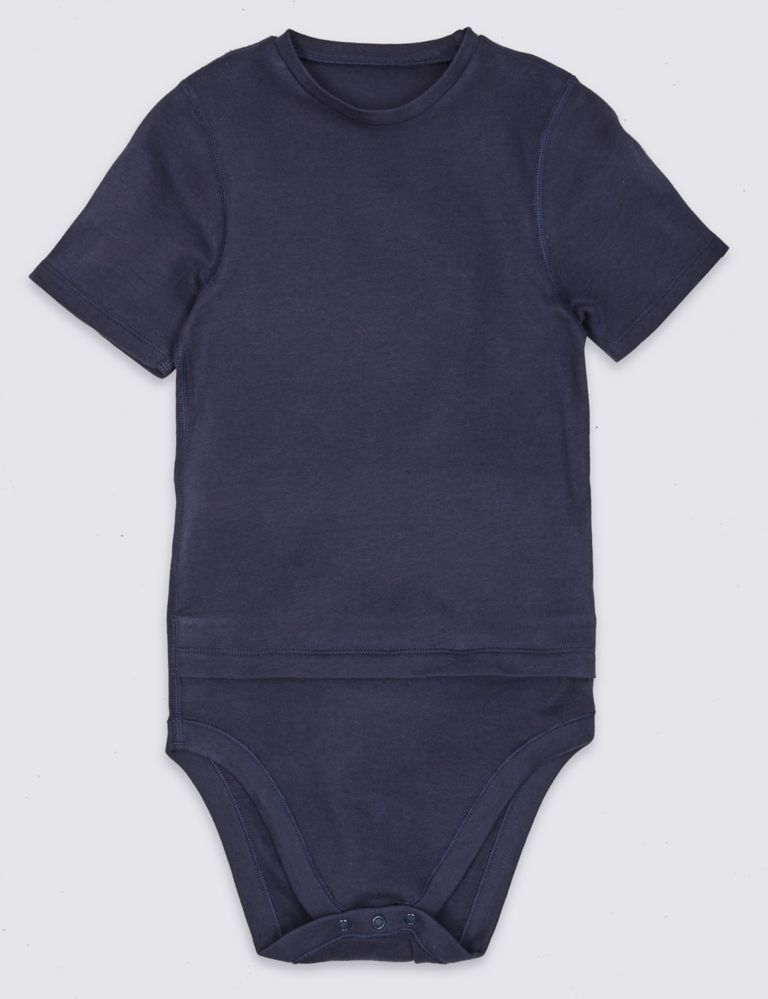 Easy Dressing Pure Cotton Bodysuit (3-16 Years) 1 of 4