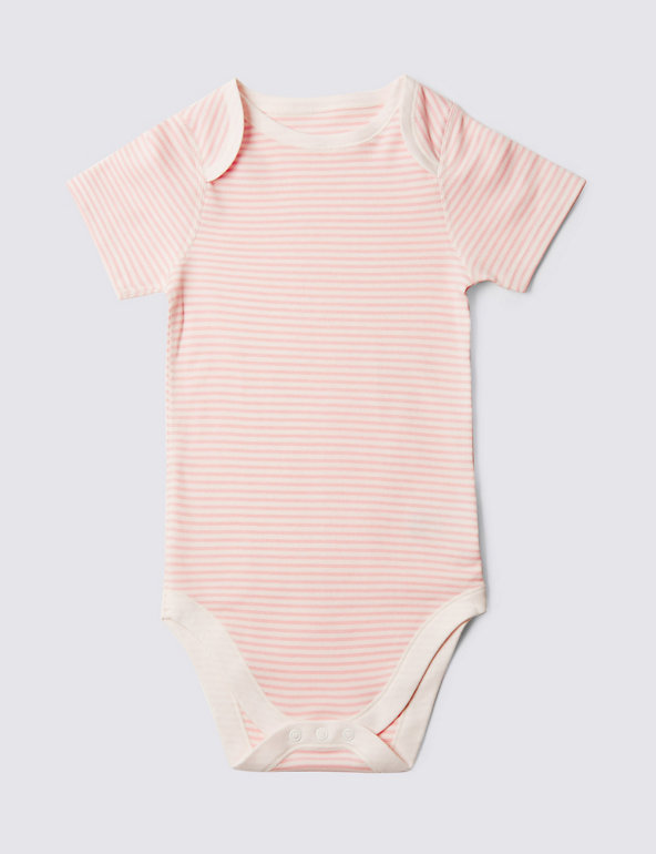 Easy Dressing Pure Cotton Striped Bodysuit (3-8 Years) Image 1 of 2
